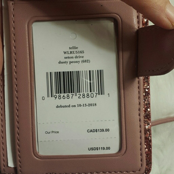 Kate Spade Tellie Seton Drive Glitter Pink Wallet - Picture 7 of 8